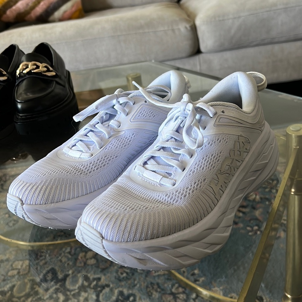 Women's Hoka One One Bondi 7 White/White Mesh